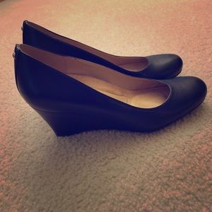 Naturalizer black high heel wedges